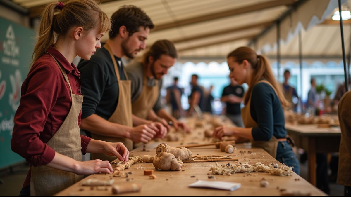 Ambachtslieden demonstreren hun vaardigheden op Vlaams festival