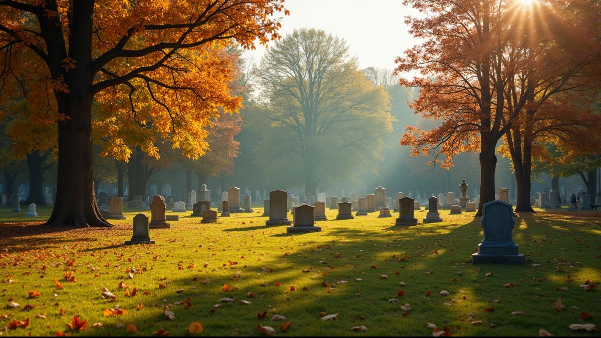 Begraafplaatsbezoek in de herfst