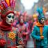 Belgisch Carnaval met kleurrijke kostuums