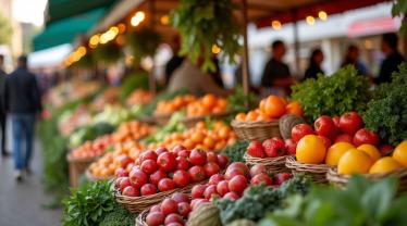 Belgische markt met verse lokale producten