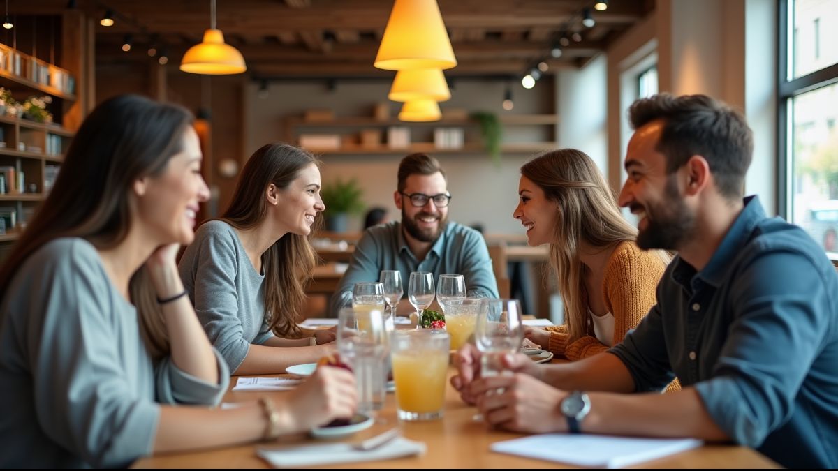 Collega's lunchen samen