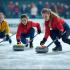 Curling team op ijs