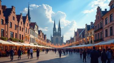 Een Belgische stad tijdens Hemelvaart