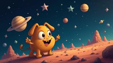 Een fantasierijke illustratie van Pluto in de ruimte.
