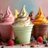 Een kleurrijk assortiment frozen yoghurt