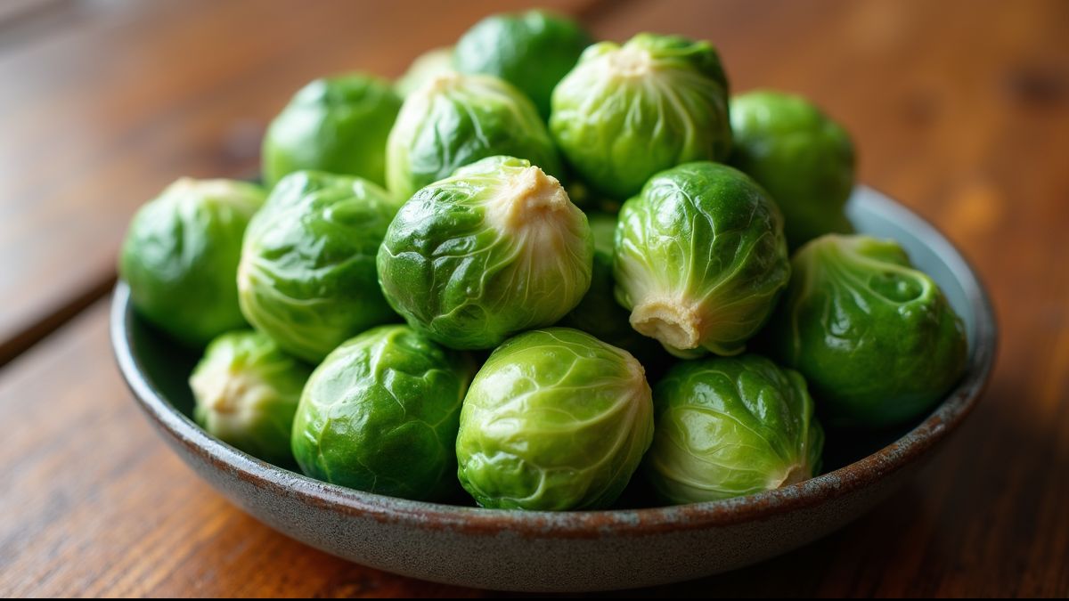 Gezonde spruitjes op een houten tafel