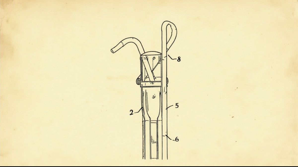 Illustratie van het originele patent van het papieren rietje