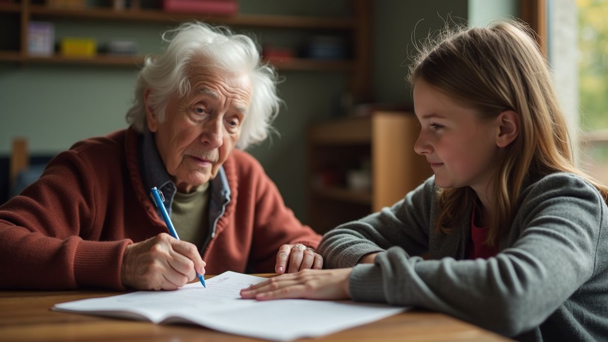 Jongere schrijft een brief aan een oudere