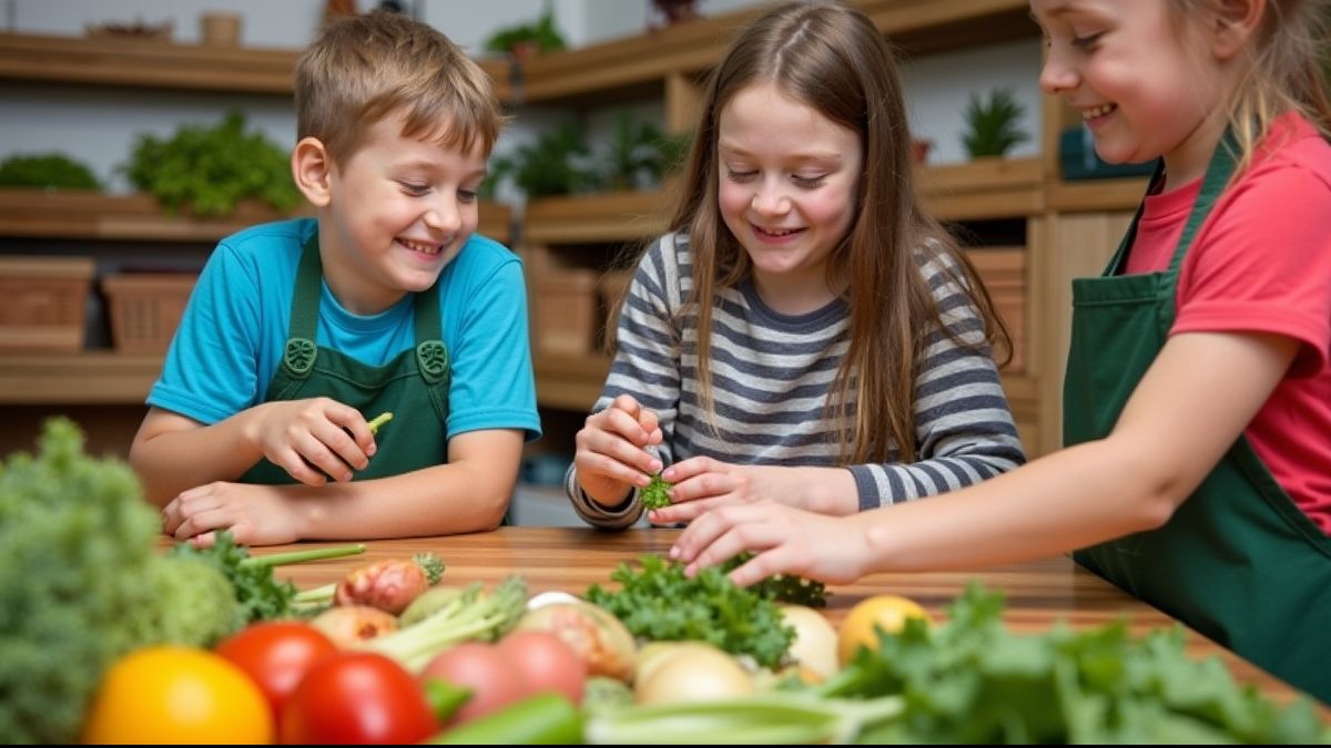 Kinderen leren over duurzaam voedsel