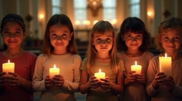 Maak een foto van de viering van de Dag van de Onschuldige Kinderen.