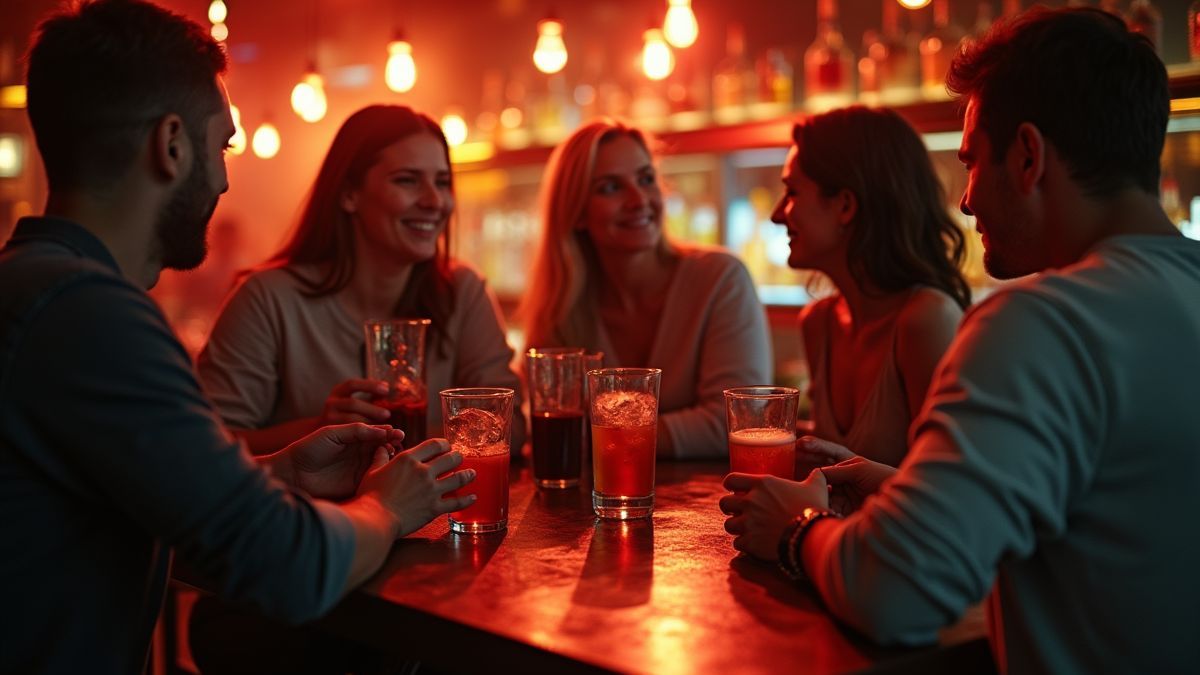 Mensen genieten van drankjes in een bar