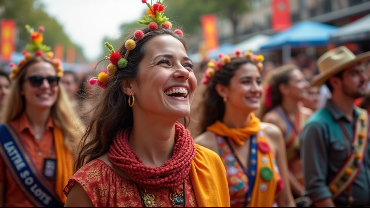 Mensen uit diverse achtergronden in een festival