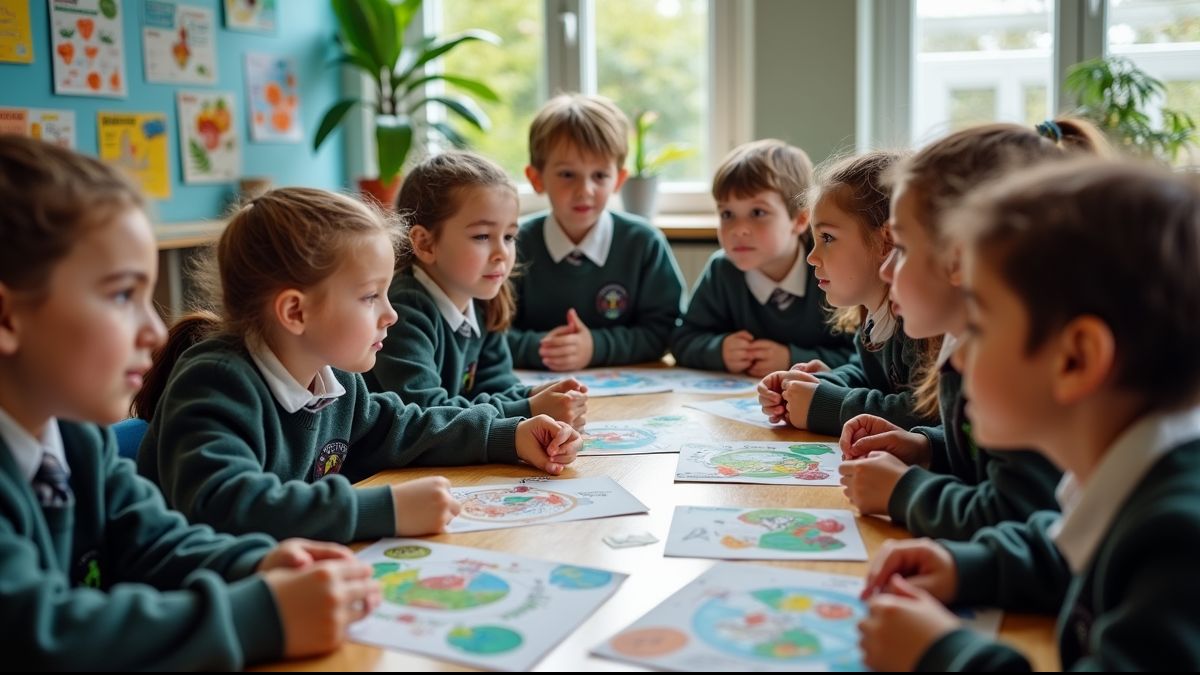 Schoolkinderen in klimaatworkshop