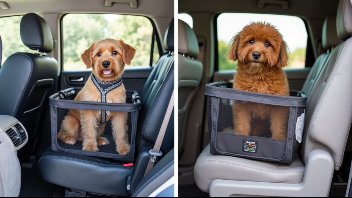 Verschillende huisdierenreismanden met gordels