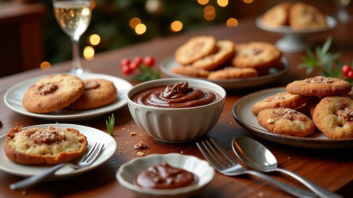 Verschillende Nutella-gerechten op een feestelijke tafel