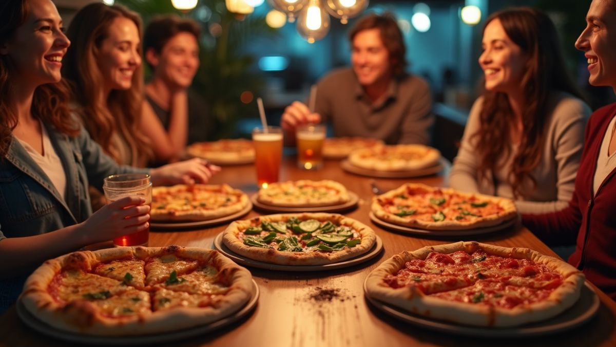 Vrienden vieren Pizza Dag