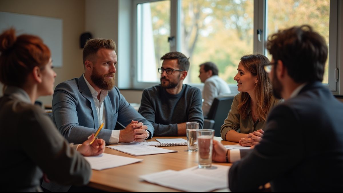 Workshop waar mensen sociale kwesties bespreken